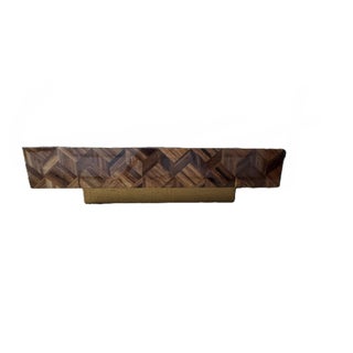 Made Goods Lesandro Coffee Table 40" X 60" Banana Bark With Gold Raffia Base For Sale