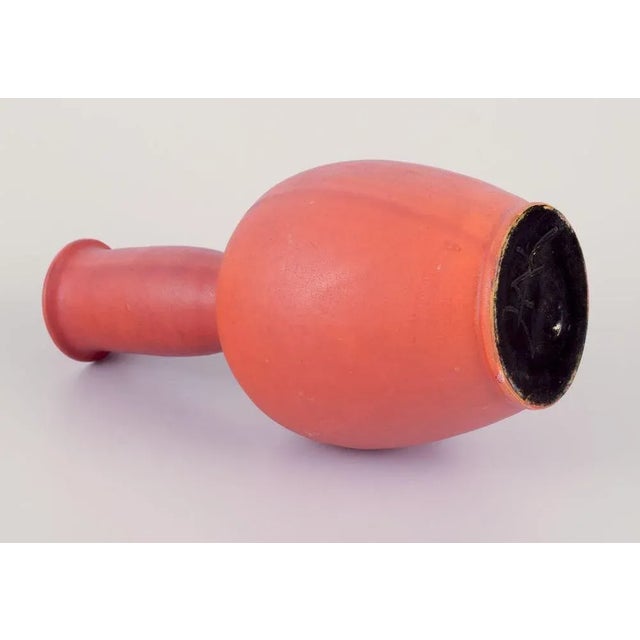 Ceramic Vase with Orange Uranium Glaze by Svend Hammershøi for Kähler, 1930s For Sale - Image 6 of 8
