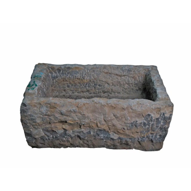 20" Inch Long Hand Chiseled Stone Trough 24-18 For Sale In Greensboro - Image 6 of 6