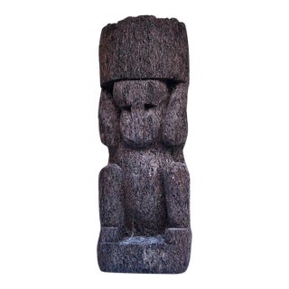Mid 20th Century Polynesian Tiki Effigy Sculpture For Sale