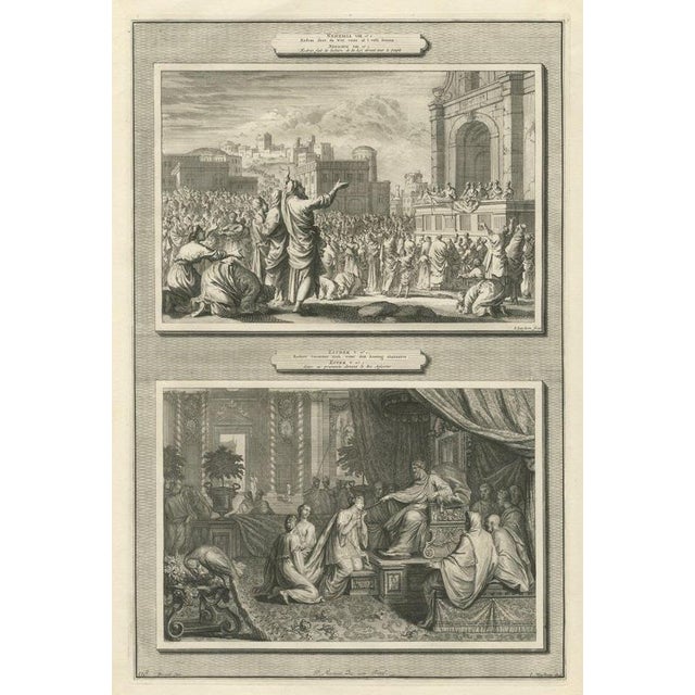 Pieter Mortier, Ezra Reading the Law and Esther Before Ahasuerus, Pieter 1700, Engraving For Sale - Image 12 of 12