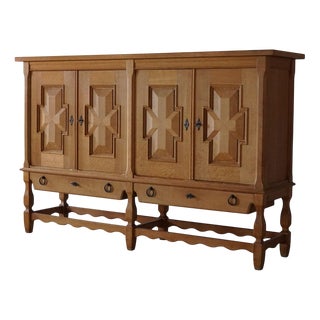 Mid-Century Danish Brutalist Sideboard in Oak, 1950s For Sale