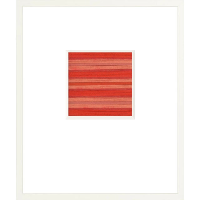 Lagoon in Melon - Fiber Art Fine Art Print - Matted & Framed For Sale