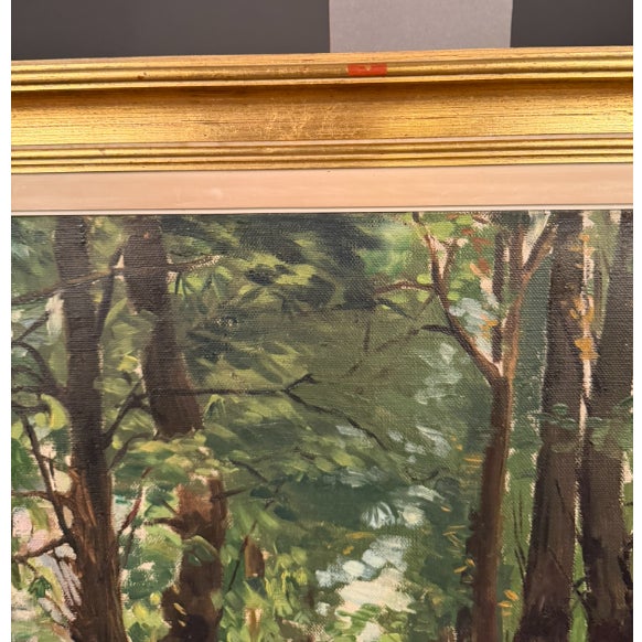 Paint Antique Impressionist Country Path Landscape Oil Painting, Signed M. Pell, Circa 1920 For Sale - Image 7 of 11