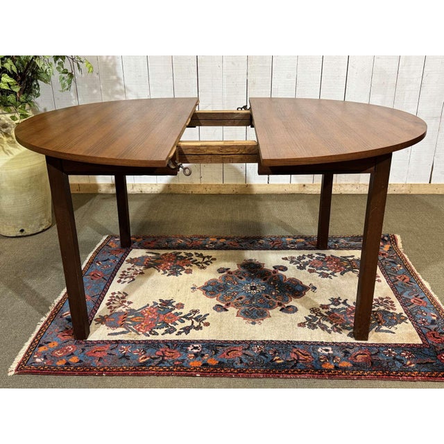Wood Vintage Teak Table with One Extension, 1970s For Sale - Image 7 of 18