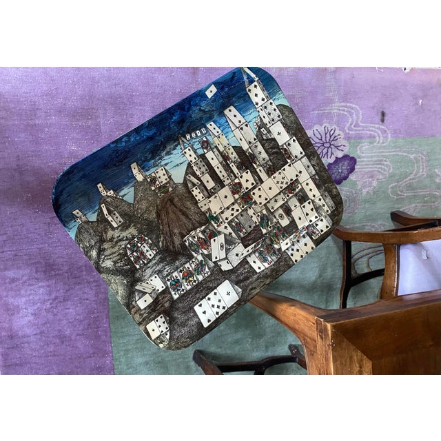 Mid-Century Modern Mid-Century Folding Coffee Table "City of Cards", Piero Fornasetti Italy 1950s For Sale - Image 3 of 13