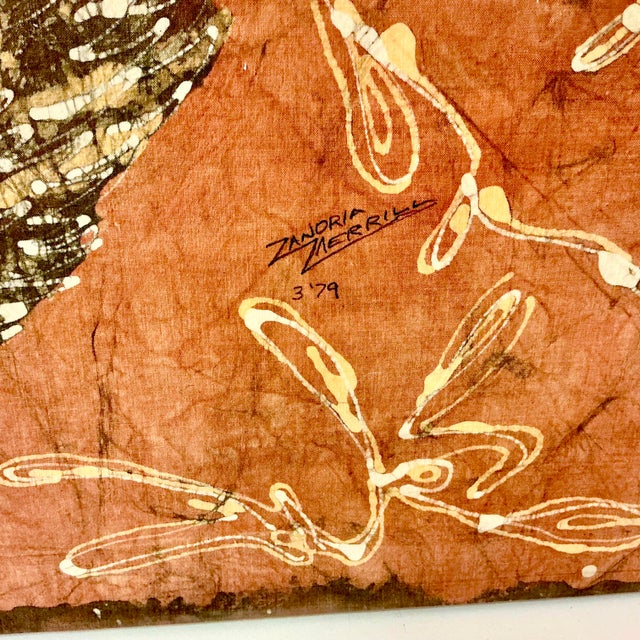 1979 Vintage Southwestern Native American Batik Portrait Textile Art by Zanoria Merrill For Sale - Image 11 of 11