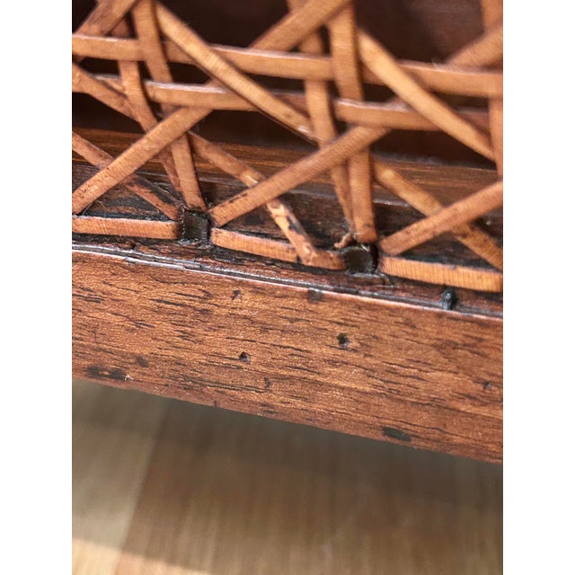 Mid-Century Italian Walnut & Woven Cane Canterbury Magazine Holder For Sale - Image 10 of 10