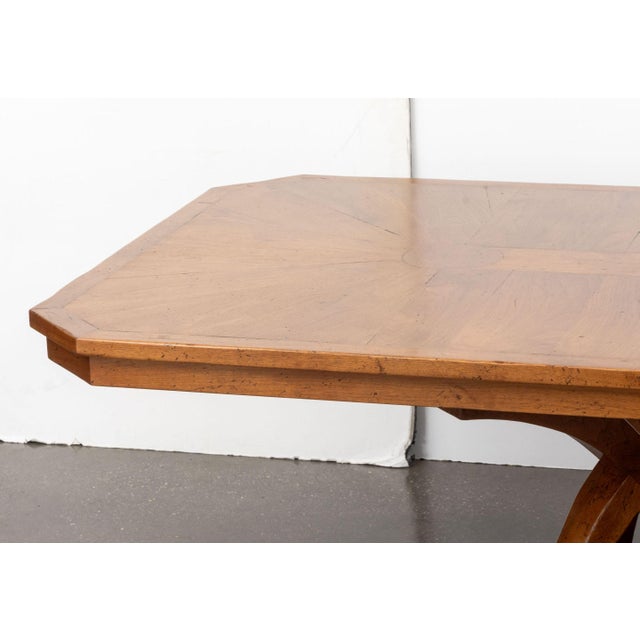 Modern Walnut Octagonal Extending Dining Table For Sale - Image 17 of 17