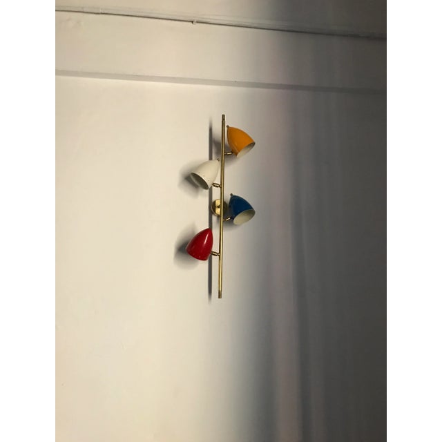Metal Italian Primary Color Stilnovo Style Sconces For Sale - Image 7 of 8