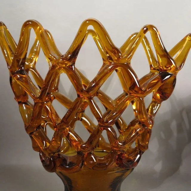 Large Italian Murano Glass Bowl with Grid Pattern from Made Murano Glass, 1950s For Sale - Image 13 of 15
