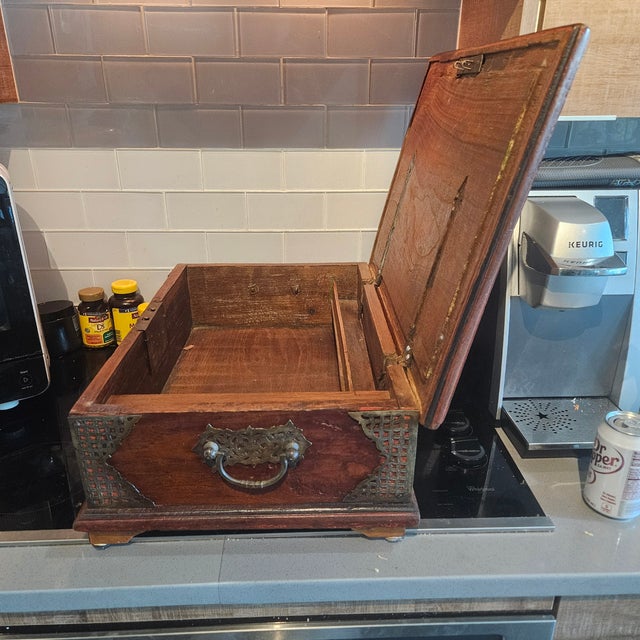 Large 18th Century Portuguese Colonial Padouk Wood Writing Desk For Sale - Image 11 of 12