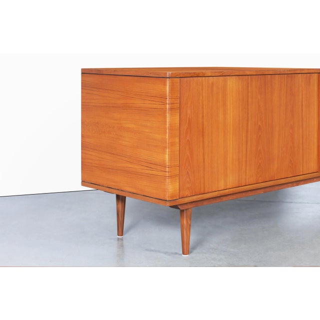 Mid-Century Modern Teak Tambour Door Credenza by Hornslet Mobelfabrik For Sale In Los Angeles - Image 6 of 12