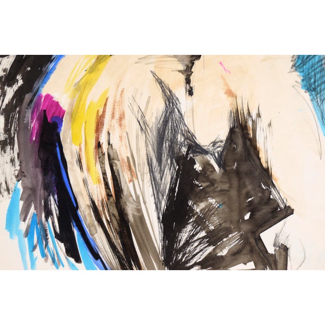 Spirit With Horns - Abstracted Figurative Composition in Acrylic on Paper by Michael William Eggleston For Sale - Image 9 of 9
