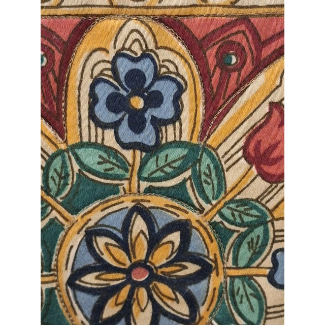 Vintage Hand Painted on Silk Woven with.gold Thread Embroidery For Sale - Image 11 of 15