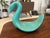Ceramic Vintage Teal Ceramic Swan Towel or Washcloth Holder For Sale - Image 7 of 8