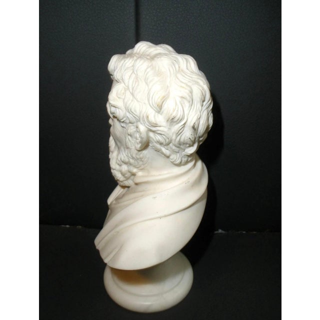 1960s Vintage Michelangelo White Alabaster Bust Figure Signed by A. Giannelli 6.5" Tall For Sale - Image 5 of 7