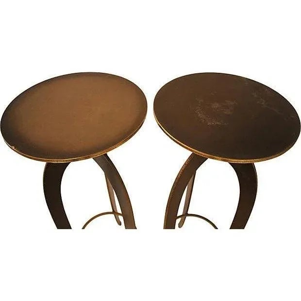 Serpentine Forged Brass Sculpture Display Pedestals / Plant Stands, a Pair For Sale - Image 6 of 8