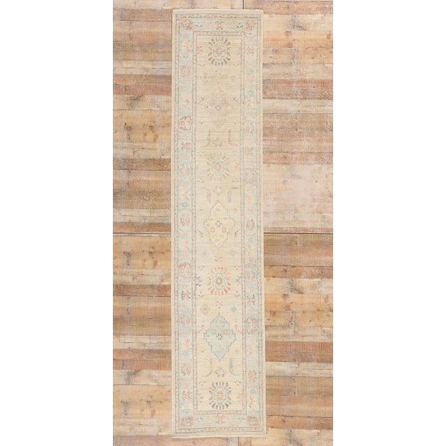 Vintage Modern Oushak Rug Runner - 02'07 X 11'07 For Sale - Image 9 of 9