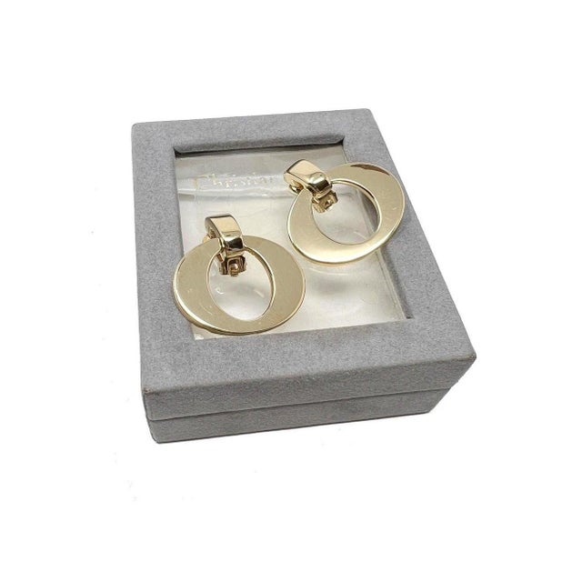 Gold Vintage Gold Plated O Earrings from Christian Dior, 1980s, Set of 2 For Sale - Image 8 of 9