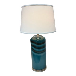 Oceanic Blue Tall Table Lamp For Sale