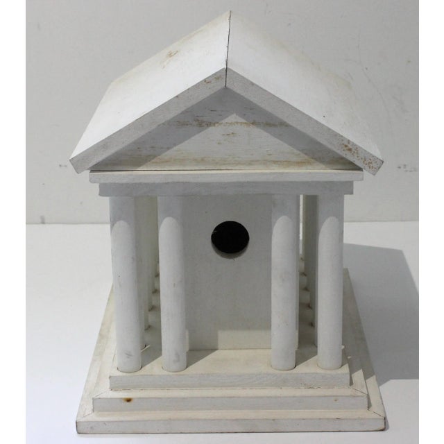 Vintage Greek Revival Parthenon Birdhouse Decor Adirondack Folk Art in Painted Wood. Because the top does not open, this...