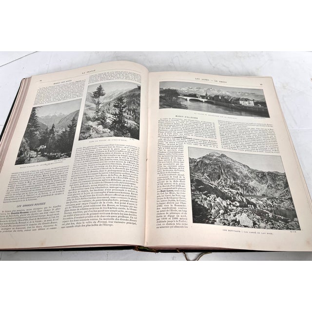 Antique French Illustrated Leather Bound Geography Book For Sale - Image 15 of 16