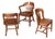 Group of 3 Solid Wood Bankers or Library Chairs Early 20th Century For Sale