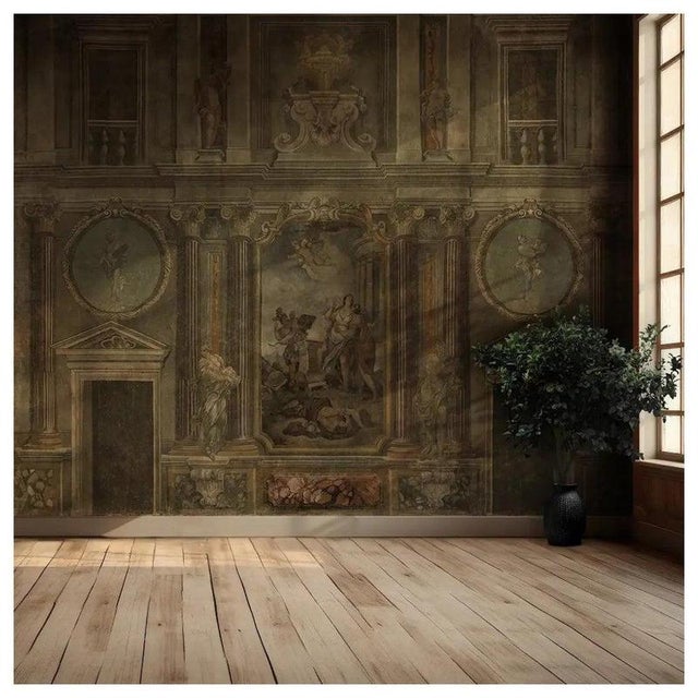 Antique Panoramic Wall Mural on Canvas, 1800s For Sale - Image 6 of 6