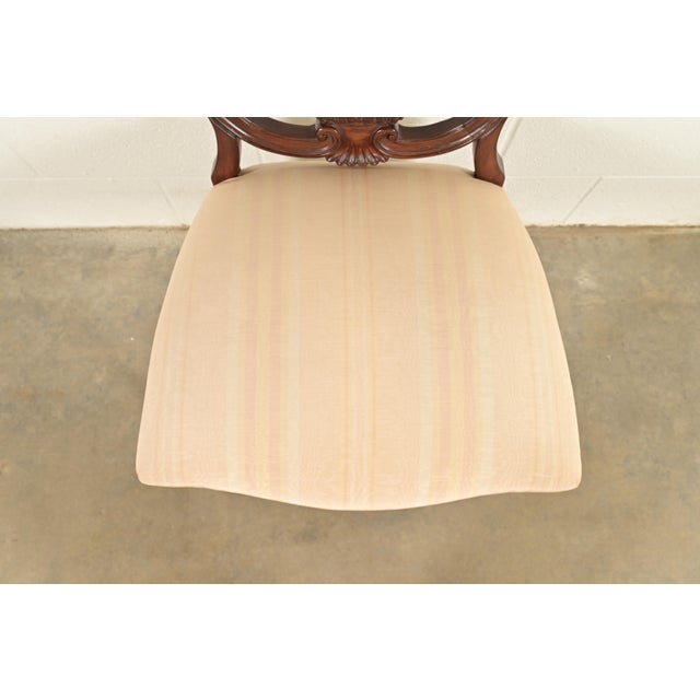 Wood Romweber Antique French Regency Louis XVI Carved Mahogany Dining Chairs, Set of Four For Sale - Image 7 of 13