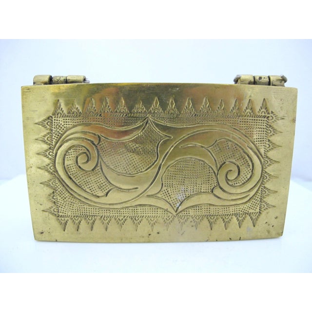 Brass Vintage Betel Nut Engraved Scroll Brass Philippines Snuff Box Pair For Sale - Image 8 of 11