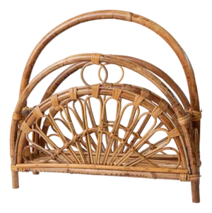 Vintage Bamboo Magazine Rack, 1970s