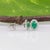 Emerald Stud Earrings With Earth-Mined Diamond Accents: Solid 14k Gold, A Pair For Sale - Image 4 of 5
