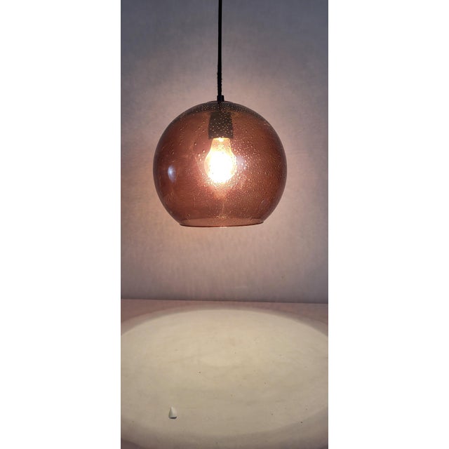 Glass Bubbled Glass Pendant Light, 1980 For Sale - Image 7 of 8