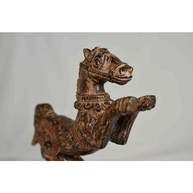 Vintage Decorative Samurai Horse Figures on Lacquered Bases - a Pair For Sale - Image 4 of 13