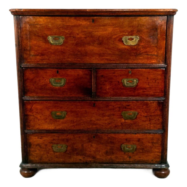 Campaign Secretary Chest of Drawers, 19th Century English For Sale