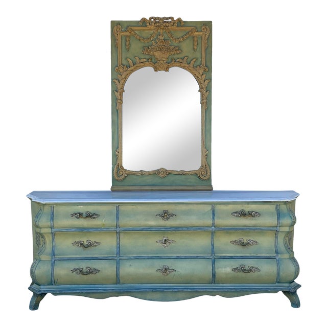 Maslow Freen New York Design Marble Top Dresser & Mirror Chairish