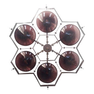 21st Century Beehive Bronze Amethyst Bubbles Murano Flush Mount by Fabio LTD For Sale