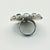 American 1970s Vintage Southwestern Dine Navajo Ben Touchine Sterling & Turquoise Cocktail Ring - Size 8.5 For Sale - Image 3 of 12