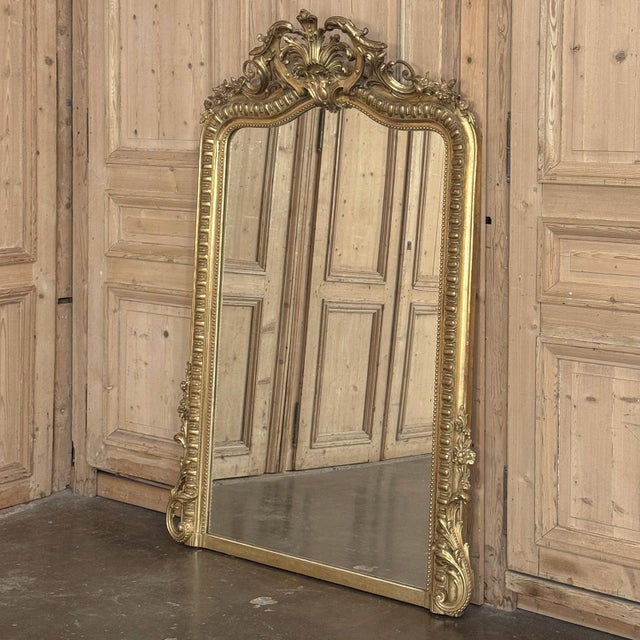 19th Century French Napoleon III Period Regence Style Gilded Mantel Mirror For Sale - Image 4 of 18