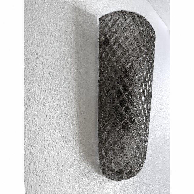 Modern Italian Gray “Graniglia” Rhombus Murano Glass Sconces, Pair For Sale - Image 4 of 7
