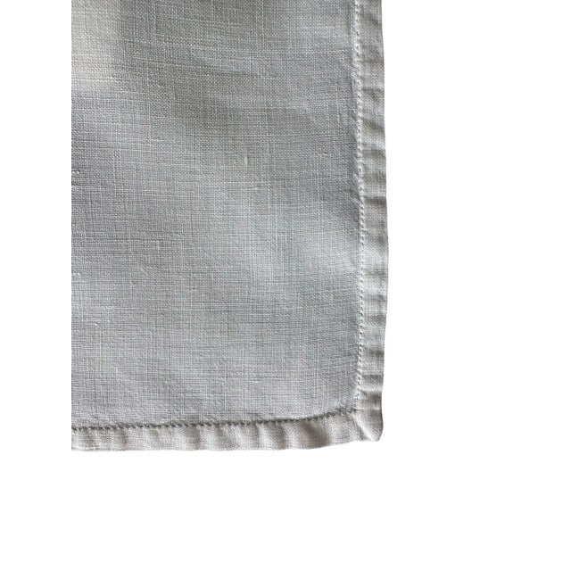 Vintage French Cotton Napkins, Set of 5, Hand Embroidered Corner Motif, Heirloom Trousseau Napkins, Soft White Napkins, Fine Table Linen For Sale In Philadelphia - Image 6 of 9