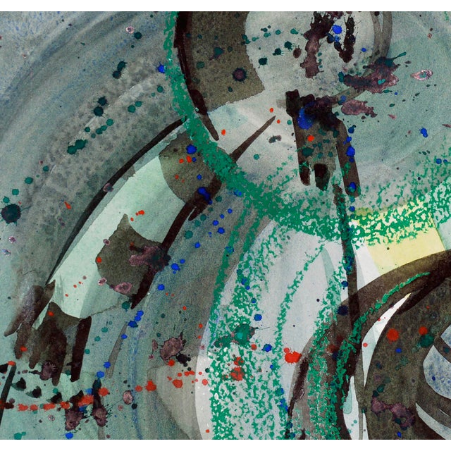 Abstract Expressionism Green Abstract by Doris Ann Warner For Sale - Image 3 of 5
