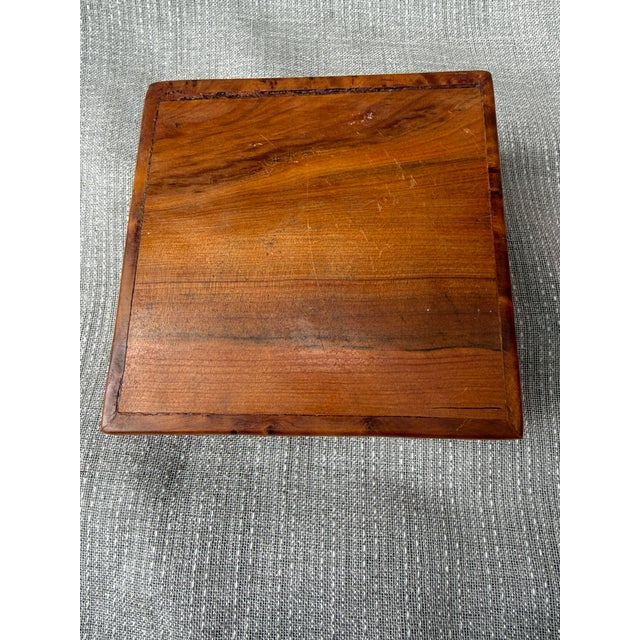 Small Antique Burl Hinged Box For Sale - Image 12 of 16