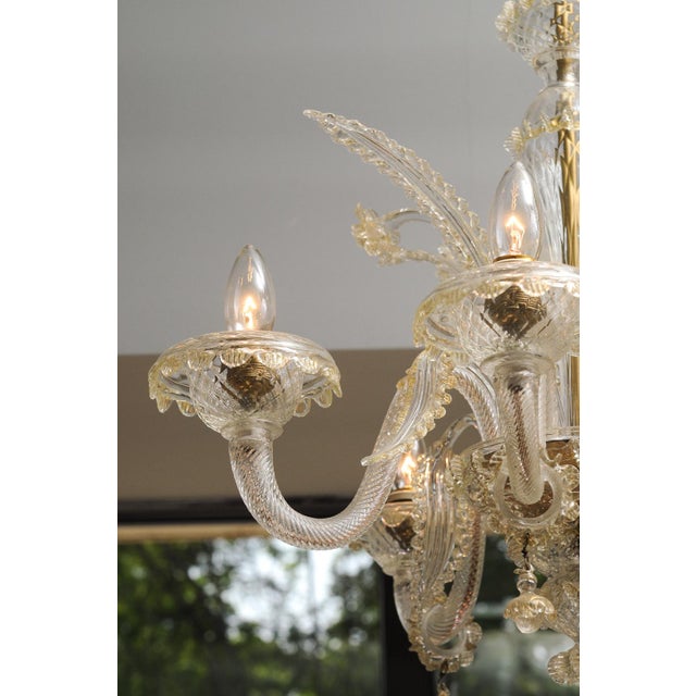 1940s Exquisite 6-Light Murano Glass Chandelier, 1940s Italy For Sale - Image 12 of 18