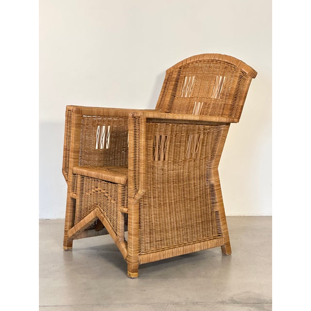 Mid-Century Modern Ascona Wicker Armchair by Vivai Del Sud, 1970s For Sale - Image 3 of 18