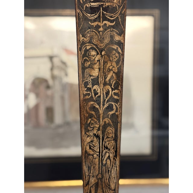 Fine Art Lamps Neoclassical Etched Tole Table Lamp With Parchment Shade – 41” Tall For Sale - Image 4 of 18