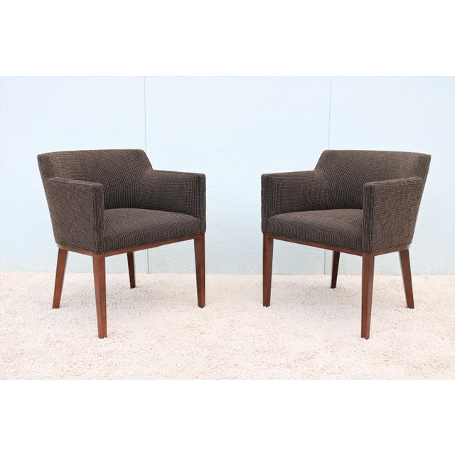 Modern Douglas Levine For Bright Chair Brown Eno Arm Chairs A Pair Chairish