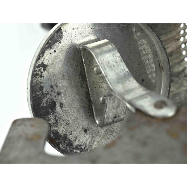 Silver Mid 20th Century Metal Potato Ricer Fruit Masher Press Kitchen Tool Accessory For Sale - Image 8 of 10