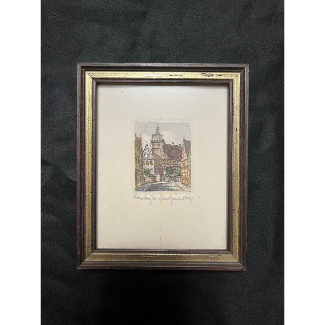 Original Etchings of Rothenburg Germany by Ernst Geissendörfer- Set of 2 For Sale - Image 6 of 11